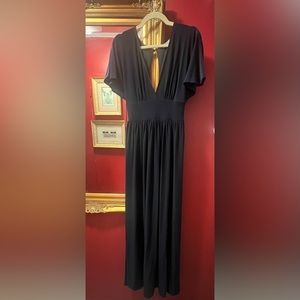 ASOS Navy Stretchy Formal Dress Deep V - Can be Maternity